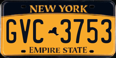 NY license plate GVC3753