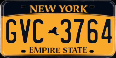 NY license plate GVC3764