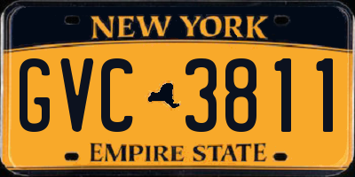 NY license plate GVC3811