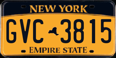 NY license plate GVC3815