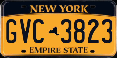 NY license plate GVC3823