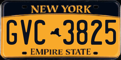 NY license plate GVC3825