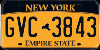 NY license plate GVC3843