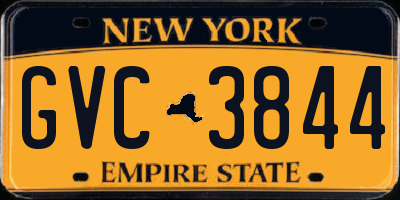NY license plate GVC3844