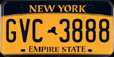 NY license plate GVC3888