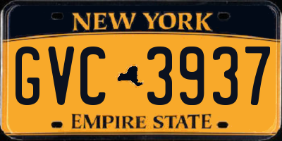 NY license plate GVC3937