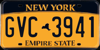 NY license plate GVC3941