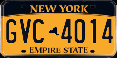 NY license plate GVC4014