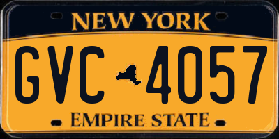 NY license plate GVC4057