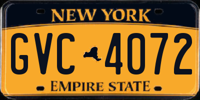 NY license plate GVC4072