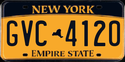 NY license plate GVC4120