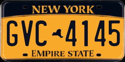NY license plate GVC4145
