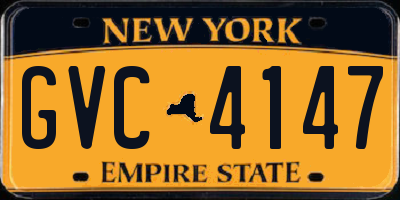 NY license plate GVC4147