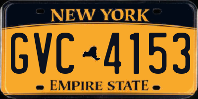 NY license plate GVC4153