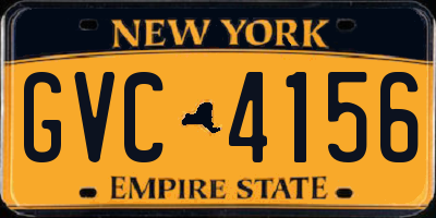 NY license plate GVC4156