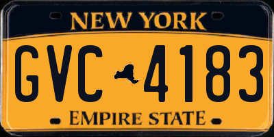 NY license plate GVC4183