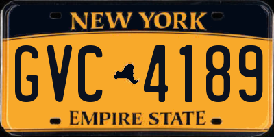 NY license plate GVC4189