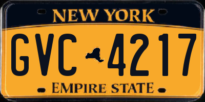 NY license plate GVC4217