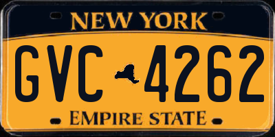 NY license plate GVC4262