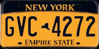 NY license plate GVC4272