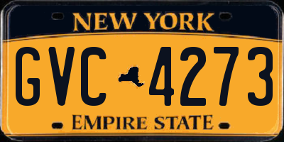 NY license plate GVC4273