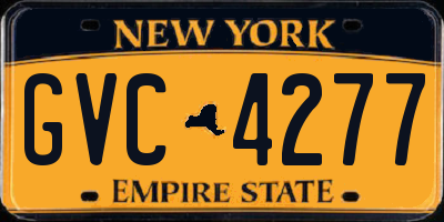 NY license plate GVC4277