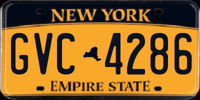 NY license plate GVC4286