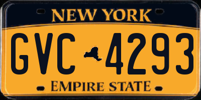 NY license plate GVC4293
