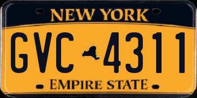 NY license plate GVC4311