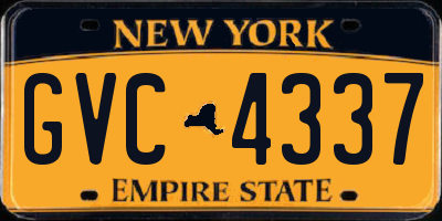 NY license plate GVC4337