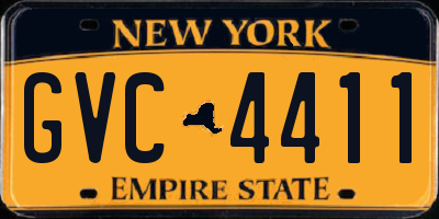 NY license plate GVC4411