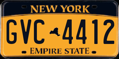 NY license plate GVC4412