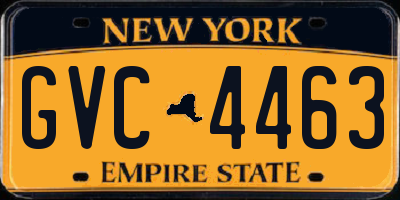 NY license plate GVC4463