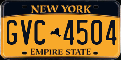 NY license plate GVC4504
