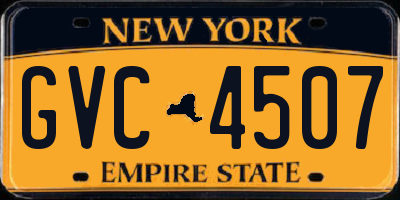 NY license plate GVC4507