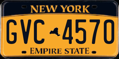 NY license plate GVC4570