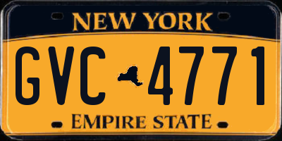 NY license plate GVC4771