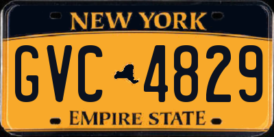 NY license plate GVC4829