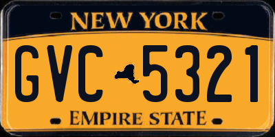 NY license plate GVC5321