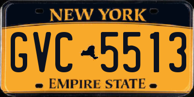 NY license plate GVC5513