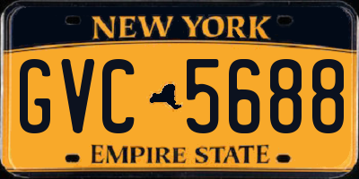 NY license plate GVC5688