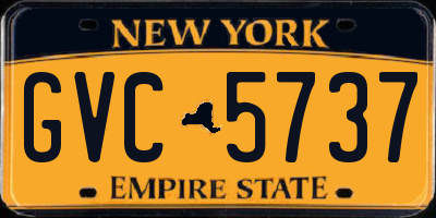 NY license plate GVC5737