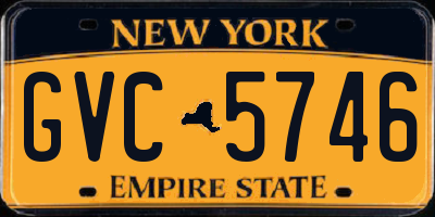 NY license plate GVC5746