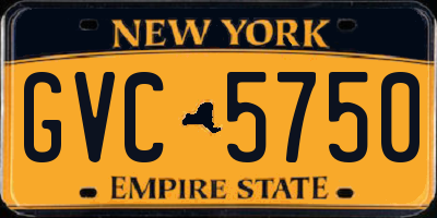 NY license plate GVC5750