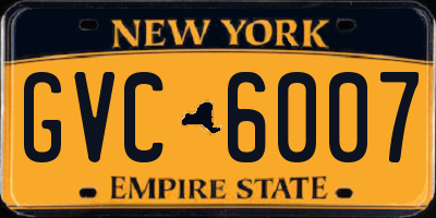 NY license plate GVC6007