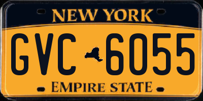 NY license plate GVC6055
