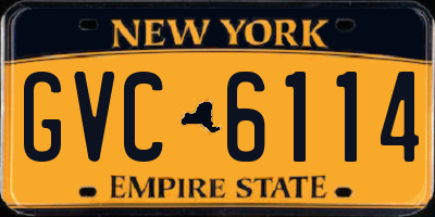NY license plate GVC6114
