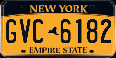 NY license plate GVC6182