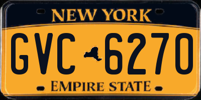 NY license plate GVC6270