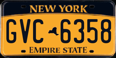 NY license plate GVC6358